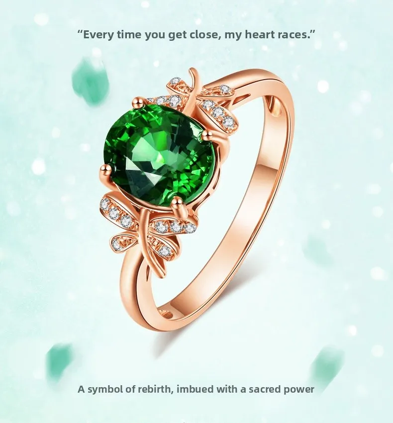 Butterfly Open Ring for Women in Copper with 18K Real Gold Plated Electroplated Finish and Artificial Gemstones Inlay