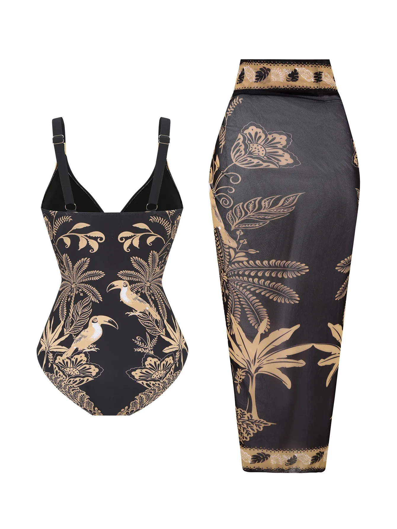 Women's One-piece Swimsuit in Polyester Fabric Featuring Printing, Perfect for Beach Wear
