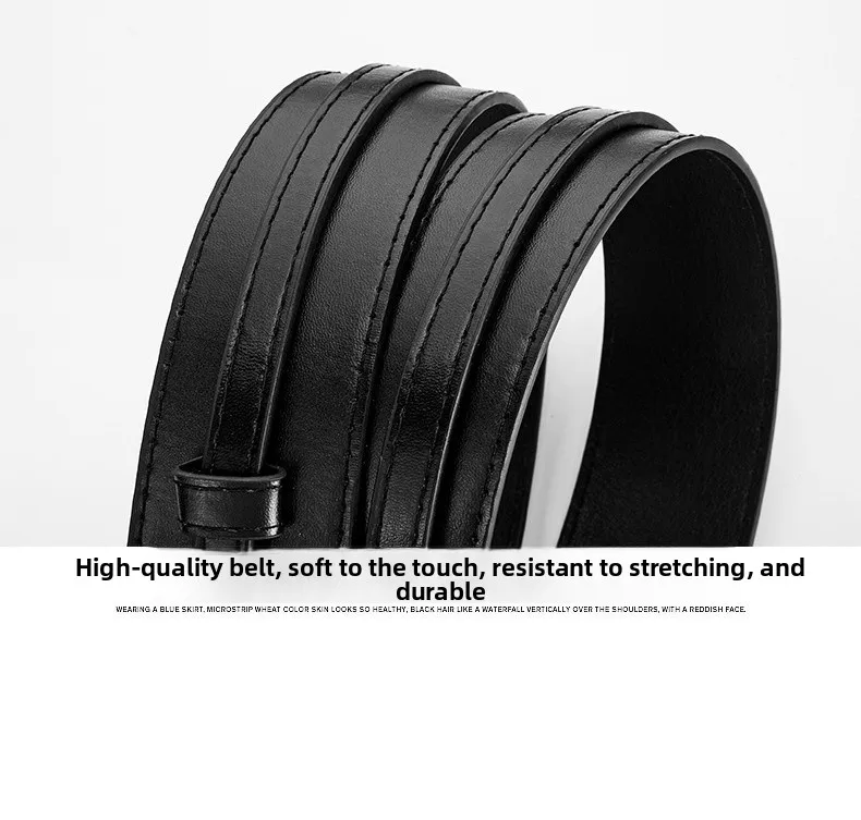 Women's Business PU Leather Belt with Alloy Buckle in Black Brown Coffee