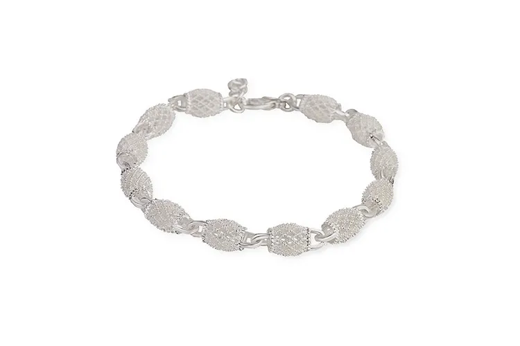 Geometric Unisex Bracelets in, Copper Material with Silver Plated Electroplated Finish