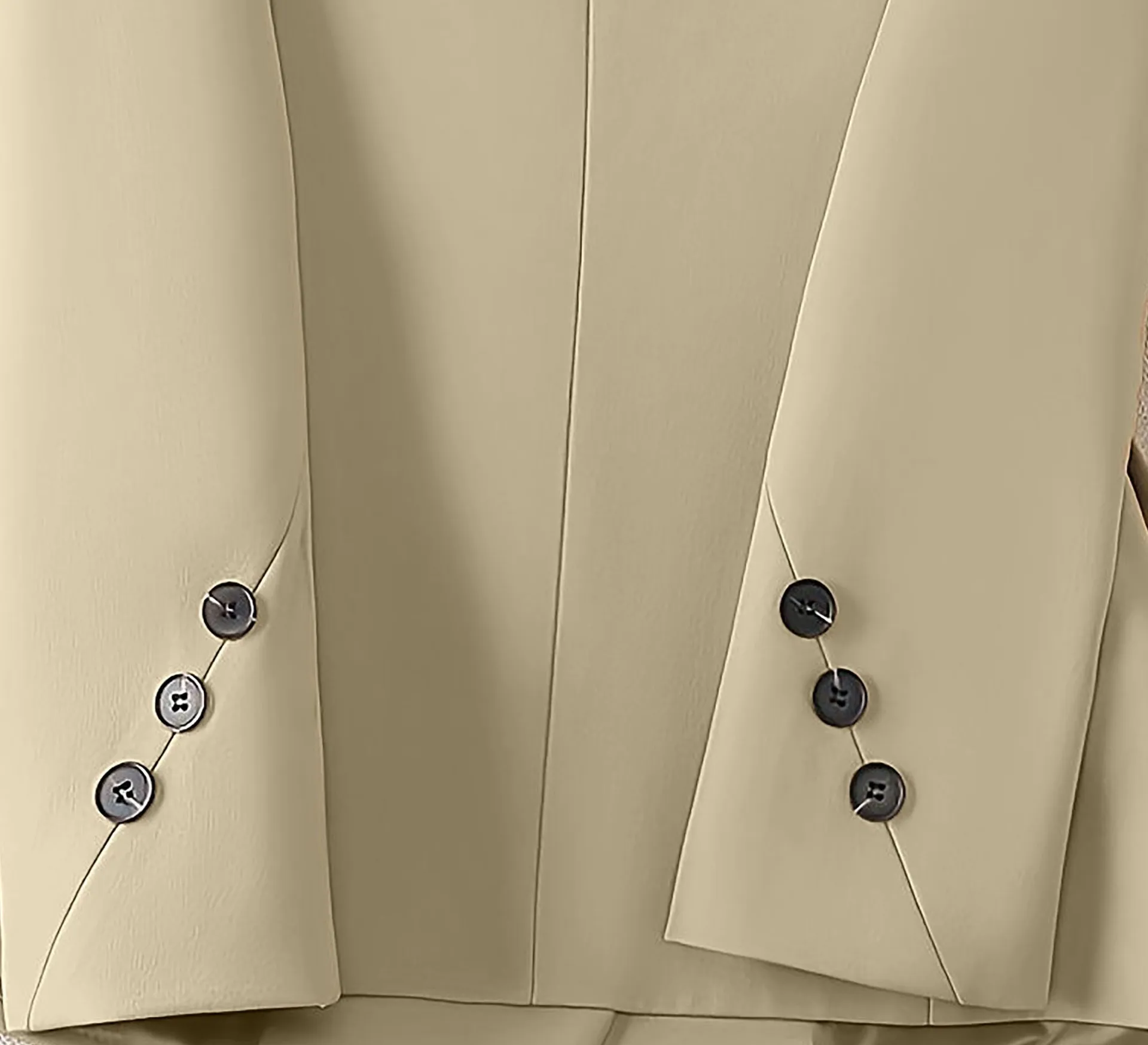 Solid Color Casual Polyester Blazer with Double Breasted Craft and Nine Points Sleeve