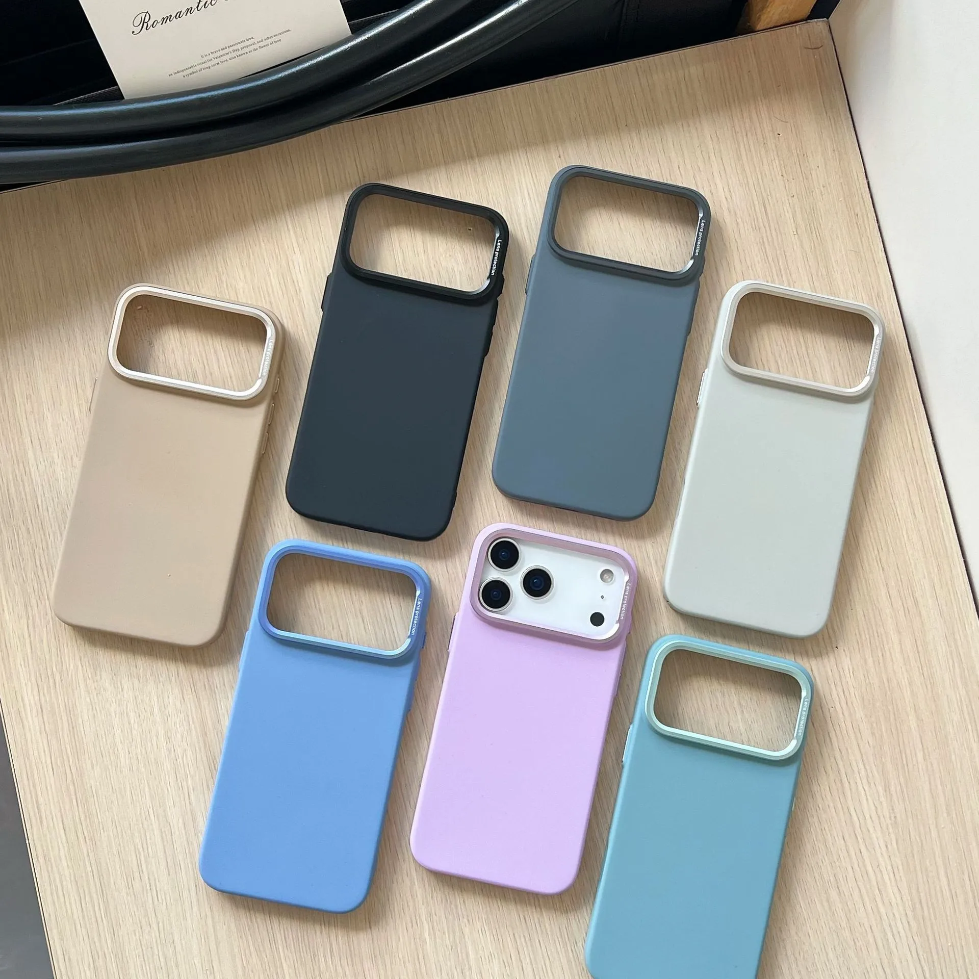 Frosted Flocking Magnetic iPhone 17 Pro Max Case in Pink Purple Green