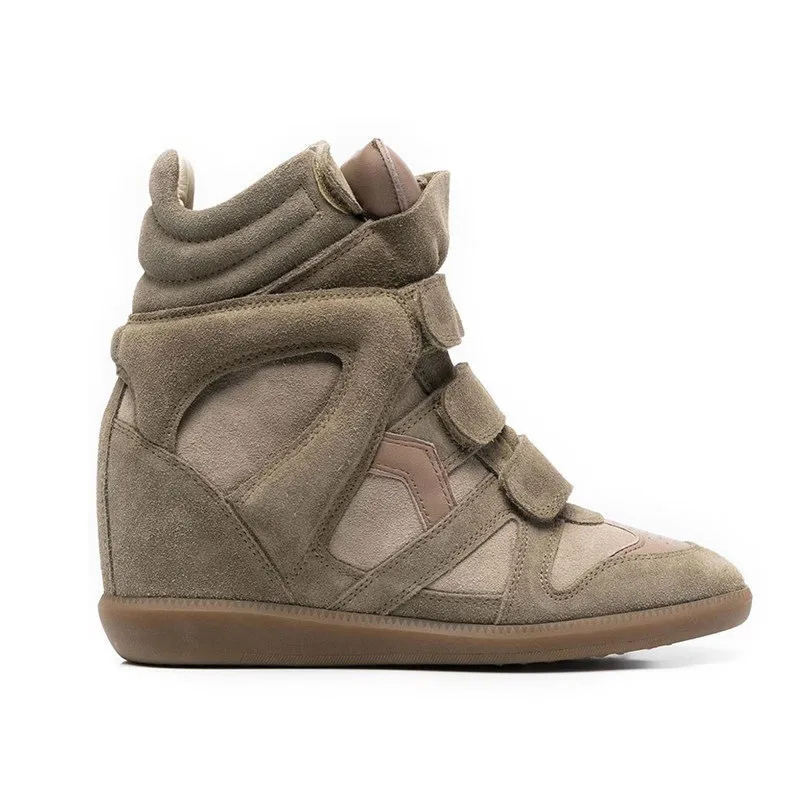 Women’s Color Block Casual Shoes with TPR Sole and Hidden Wedge Heel, Featuring Microfiber and PU Leather Insole