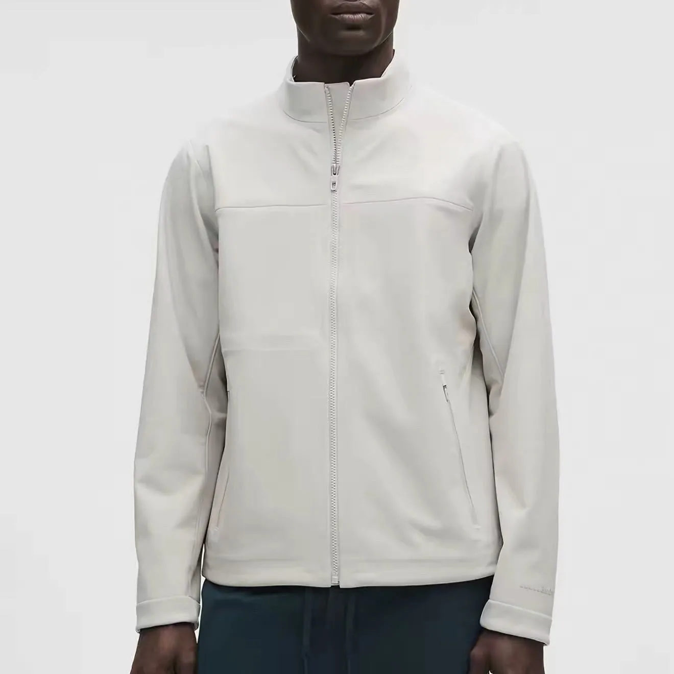 Men's Vintage Style Outdoor Jacket in Solid Beige Color, Made with Polyester Fabric Featuring Printing Craft