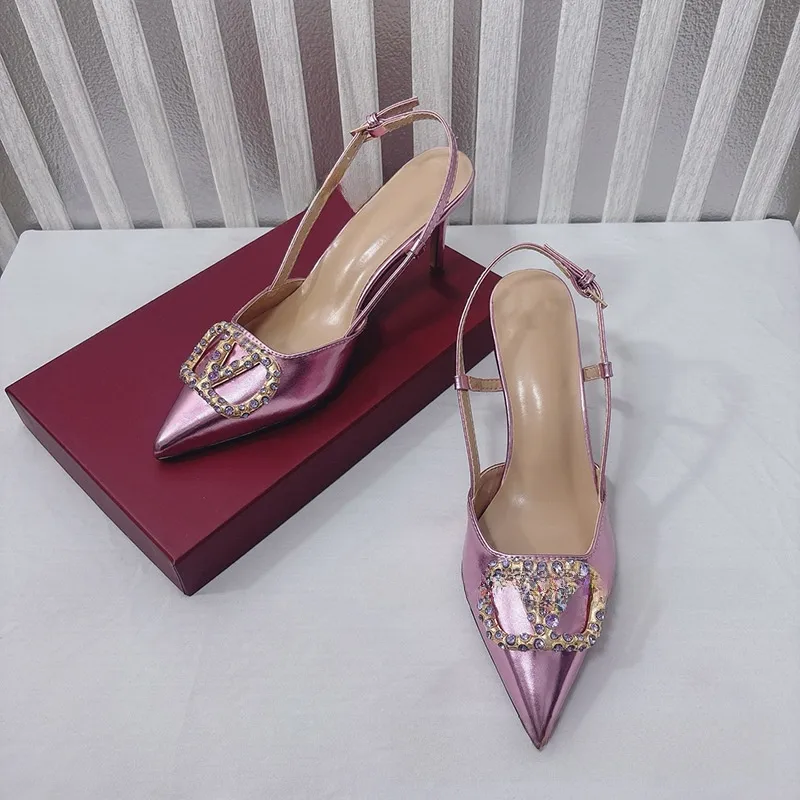 Women’s High Heel Sandals with Genuine Leather Upper, Rubber Sole, and Stiletto Heel for Spring and Summer