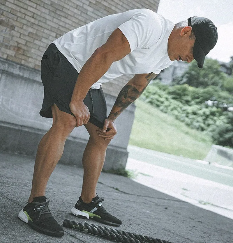 Men's Loose Fit Solid Color Knee Length Casual Polyester Shorts