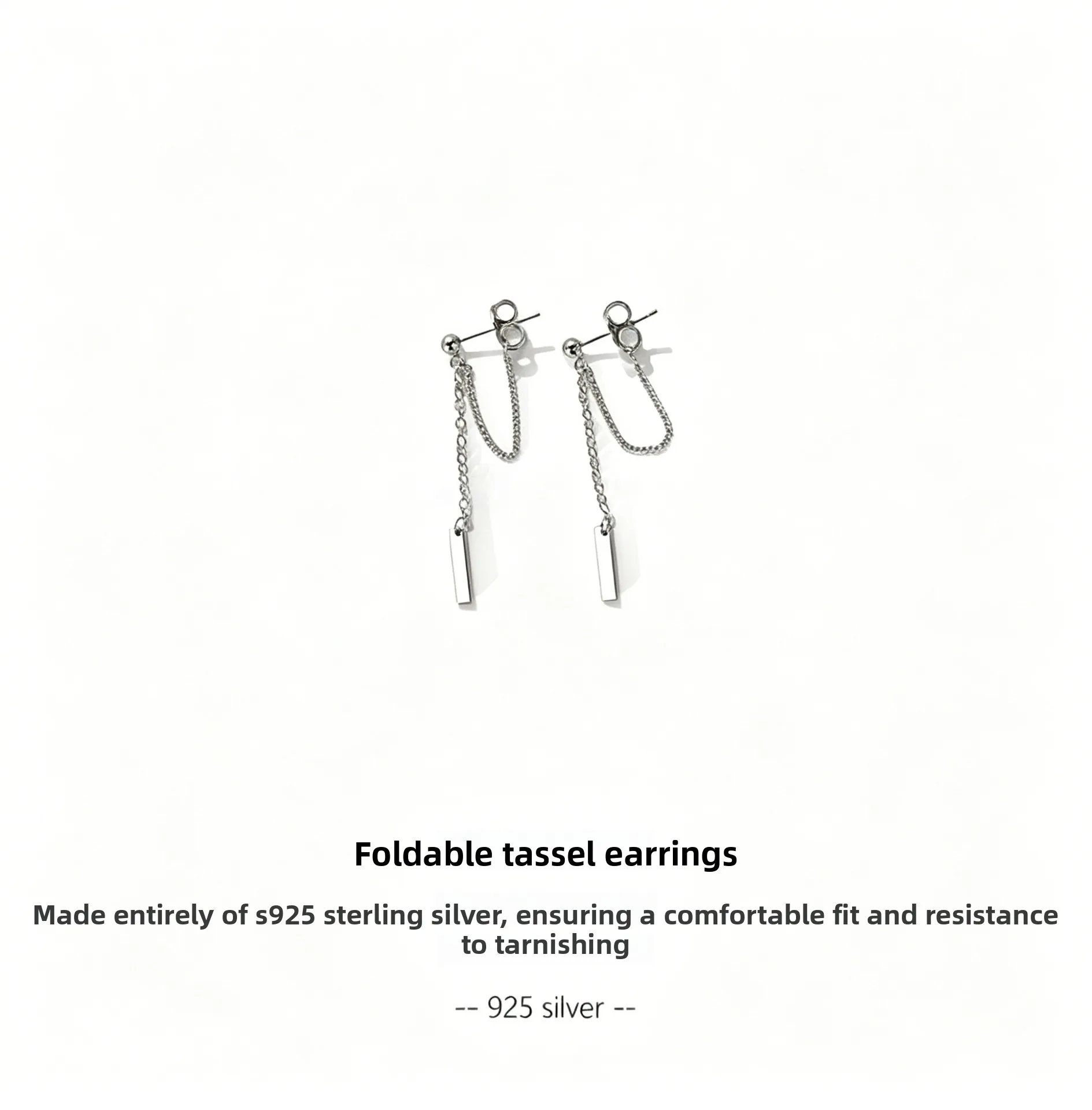 Elaborate Silver Cross Stud Earrings in 925 Sterling Silver for Unisex