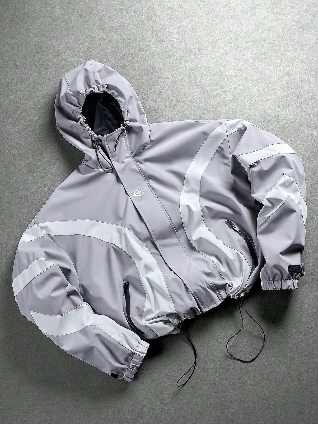 Men's Casual Ditsy Floral Jacket with Zipper Placket, Made of Polyester Featuring Printing Craft