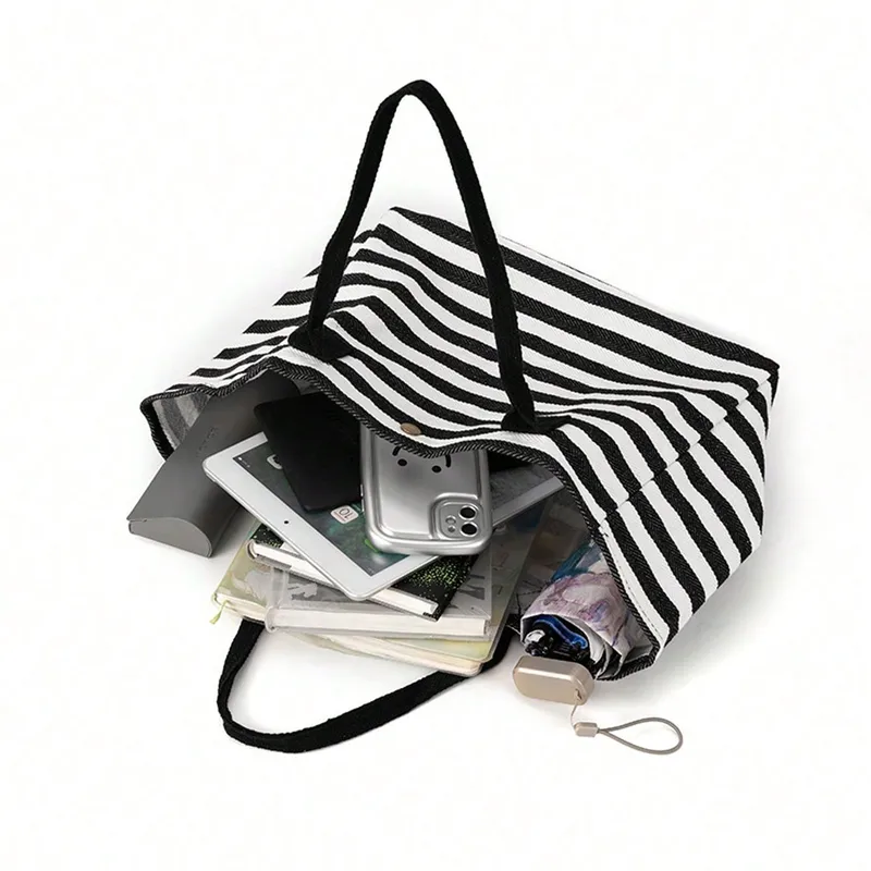 Unisex Square Polyester Shoulder Bag with Double Handles, Printed Design, Suitable for All Seasons