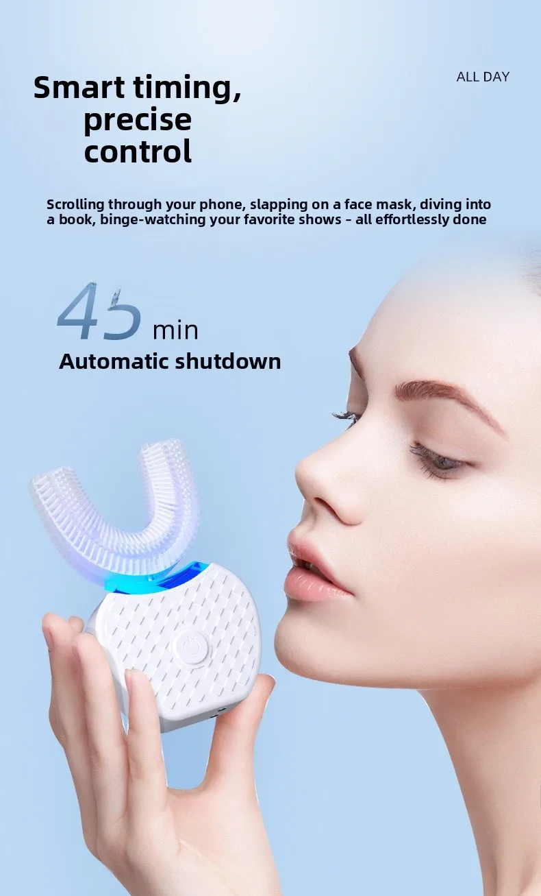 White Electric Toothbrush for Home Use Featuring Advanced Cleaning Technology