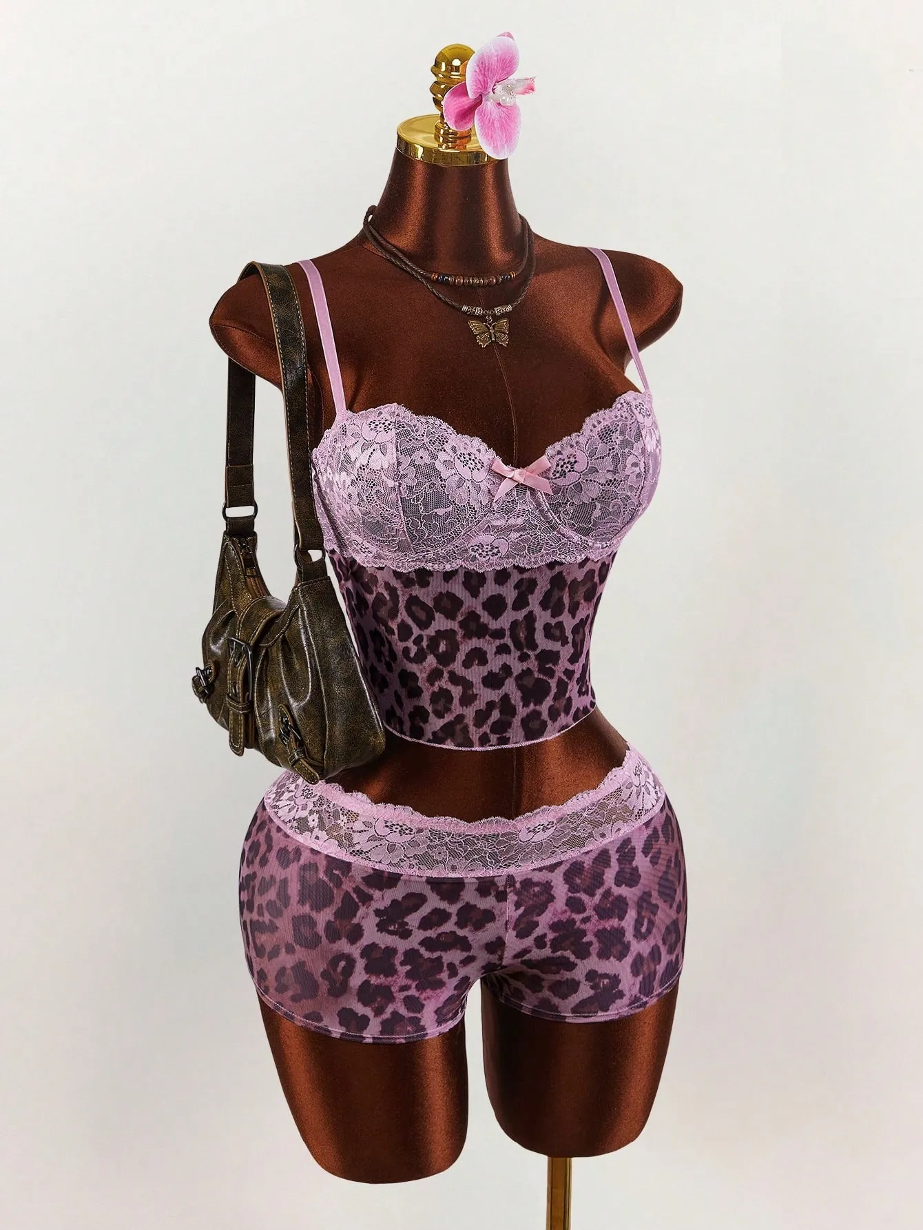 Sexy Leopard Print Shorts Co-ord Set in Elastane Fabric with Printing Craft, Sleeveless Casual Style Shorts