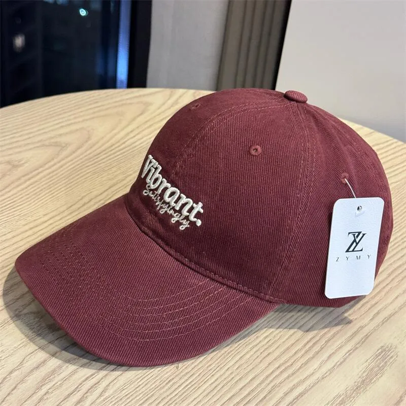 Women's Breathable Cotton Baseball Cap with Short Brim, Embroidered Design for Comfortable Commute