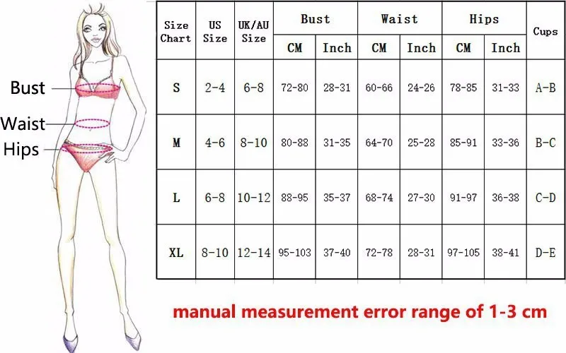Sexy 3 Pieces Set for Women featuring a Polyester Skirt Co-ord Set with a Split Swimsuit Design size guide