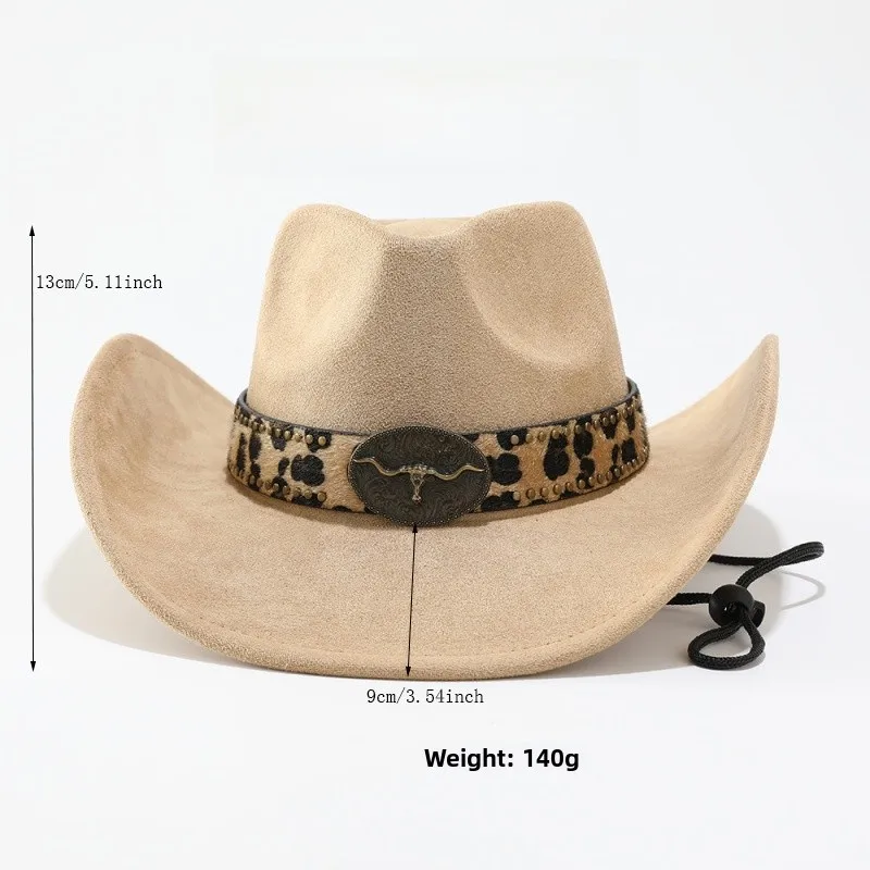 Solid Color Cowboy Style Fedora Hat for Adults with Rolled Brim, UV Protection, Made of Polyester size guide