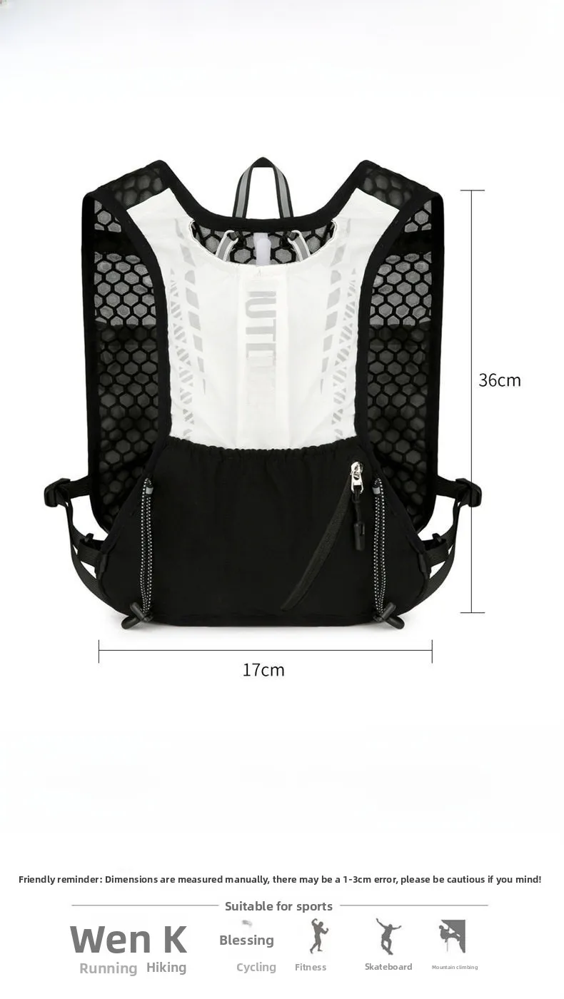 Solid Color Hiking Backpack for Running, Unisex Design in Nylon, Ideal for Spring Outdoor Activities size guide