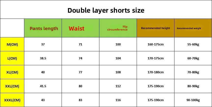 Men's Loose Fit Solid Color Knee Length Casual Polyester Shorts size guide