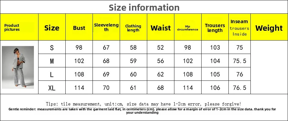 Vacation Stripe Casual Pants Pant Co-ord Set in Knitted Fabric with Hollow Out Craft for Street Style size guide