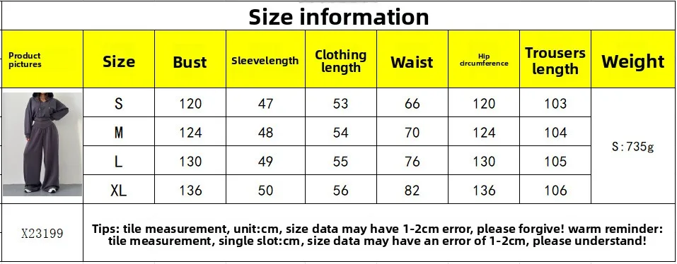 Solid Color Pant Co-ord Set, Casual Style, Cotton Polyester, V Neck, Long Sleeve, 2 Pieces size guide