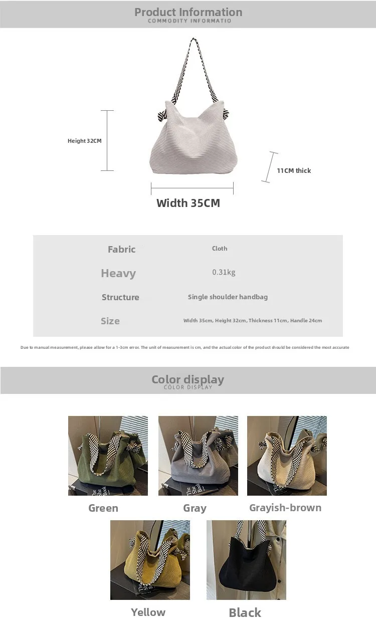Solid Color Square Tote Bag for Women with Single Shoulder Strap, Large Capacity, Perfect for Autumn size guide
