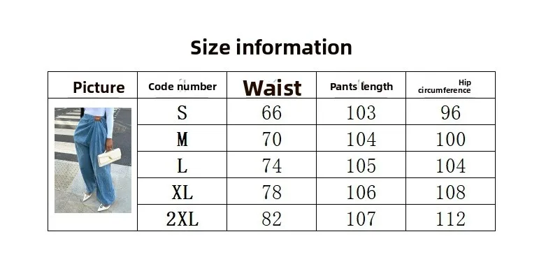 Women's Wide Leg Denim Cotton Jeans in Full Length with Washed Streetwear Style, Inelastic, Perfect for Spring size guide