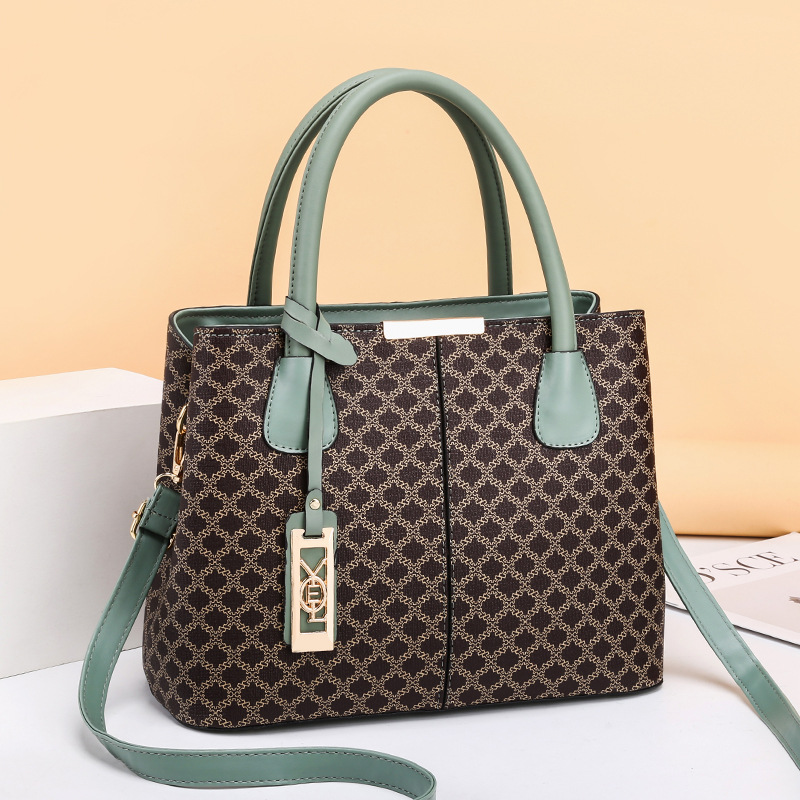 Large Geometric PU Leather Shoulder Bag