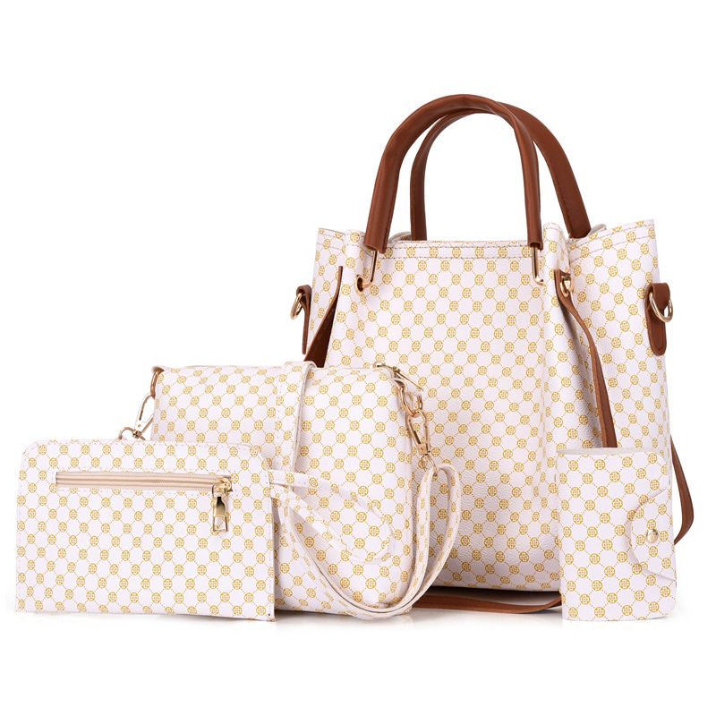 Medium Solid Color Pu Leather Bucket Bag Set