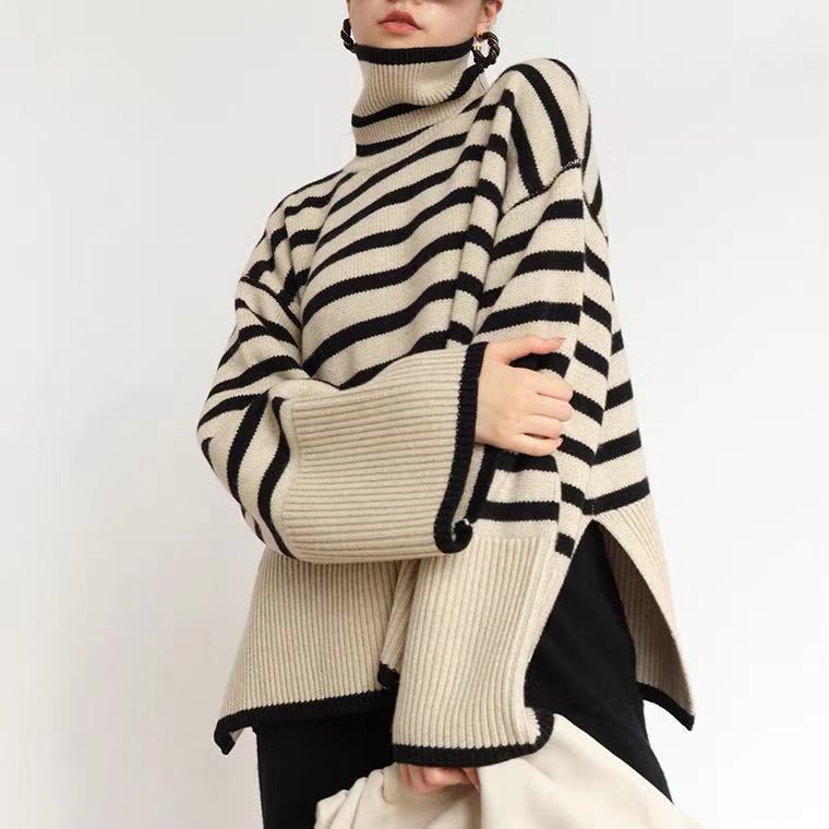 Stripe Long Sleeve Sweaters & Cardigans