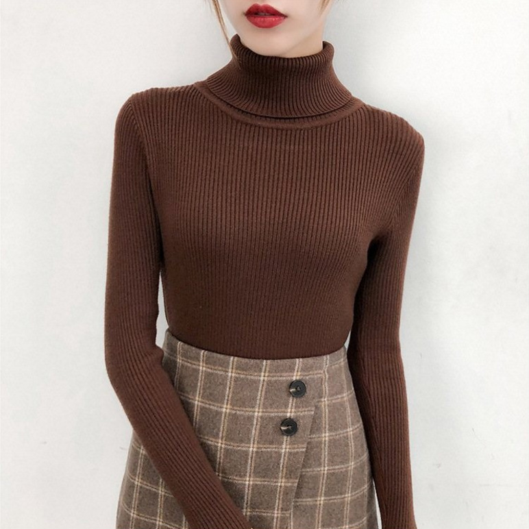Elegant Style Women’s Long Sleeve Solid Color Knitwear Sweater In Viscose With Resin Color Fixing