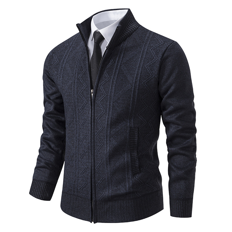 Men's Long Sleeve Knitwear With Standing Collar In Fashion Urban Style