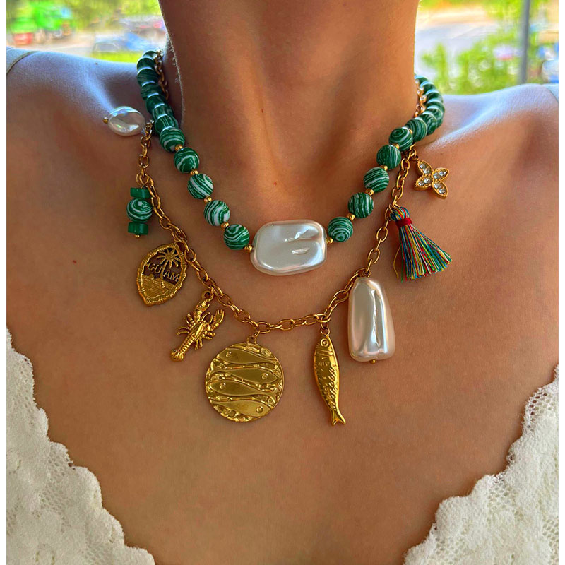 Casava multi-charms necklace