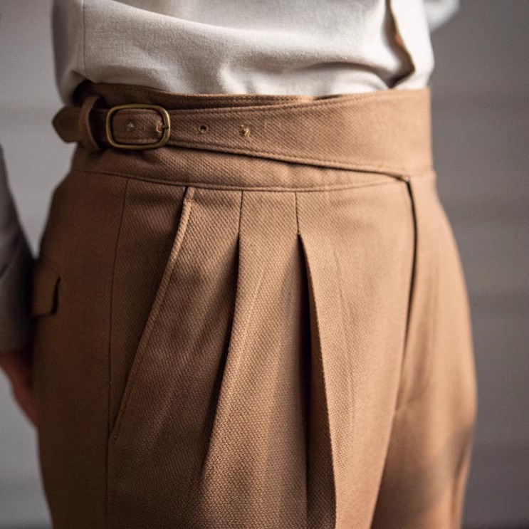 Men's Regular Fit Polyester Dress Pants In Light Business Style