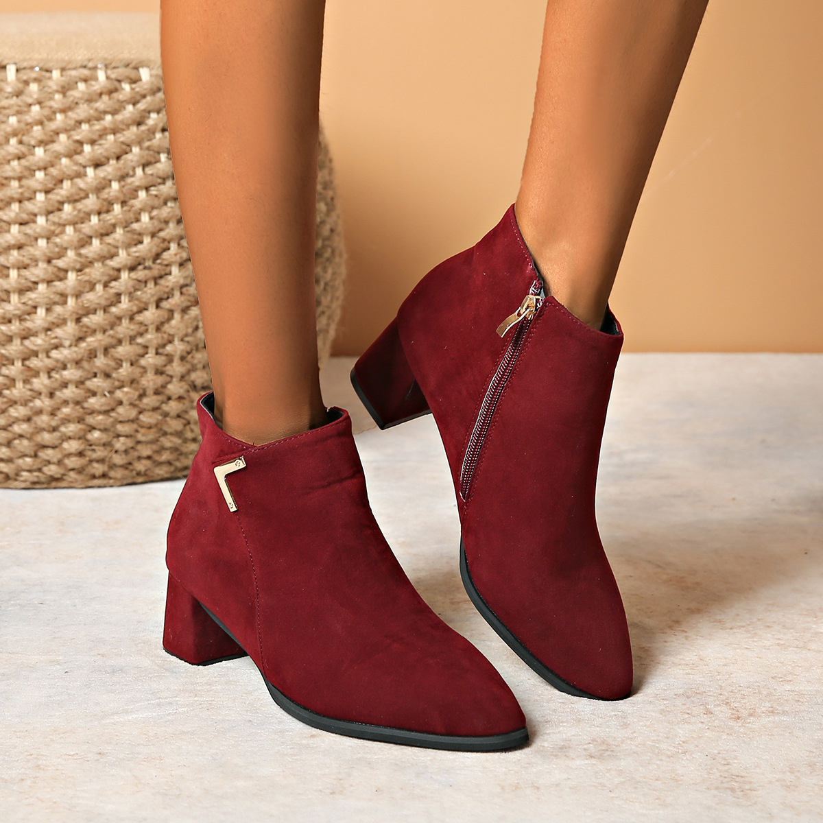 Casava LeopardChic Mid-Heel Ankle Boots