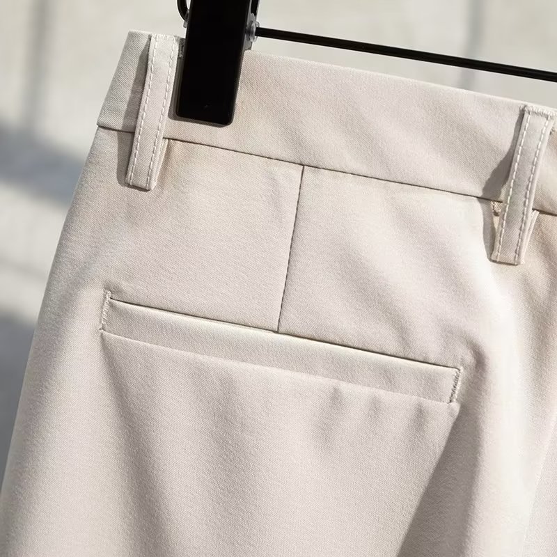 Men's Casual Polyester Blend Regular Fit Dress Pants For Spring