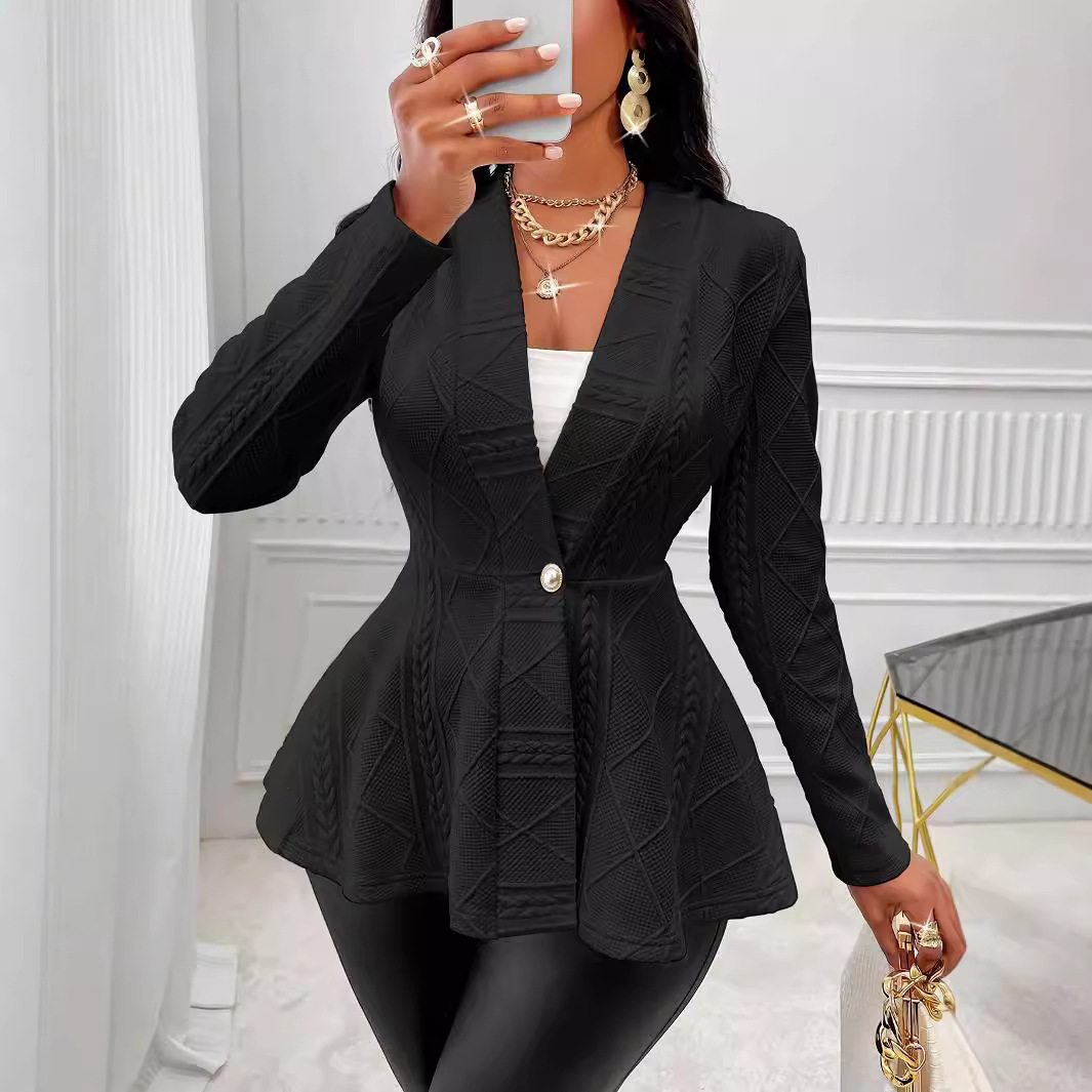 Khaki Jacquard Blazer