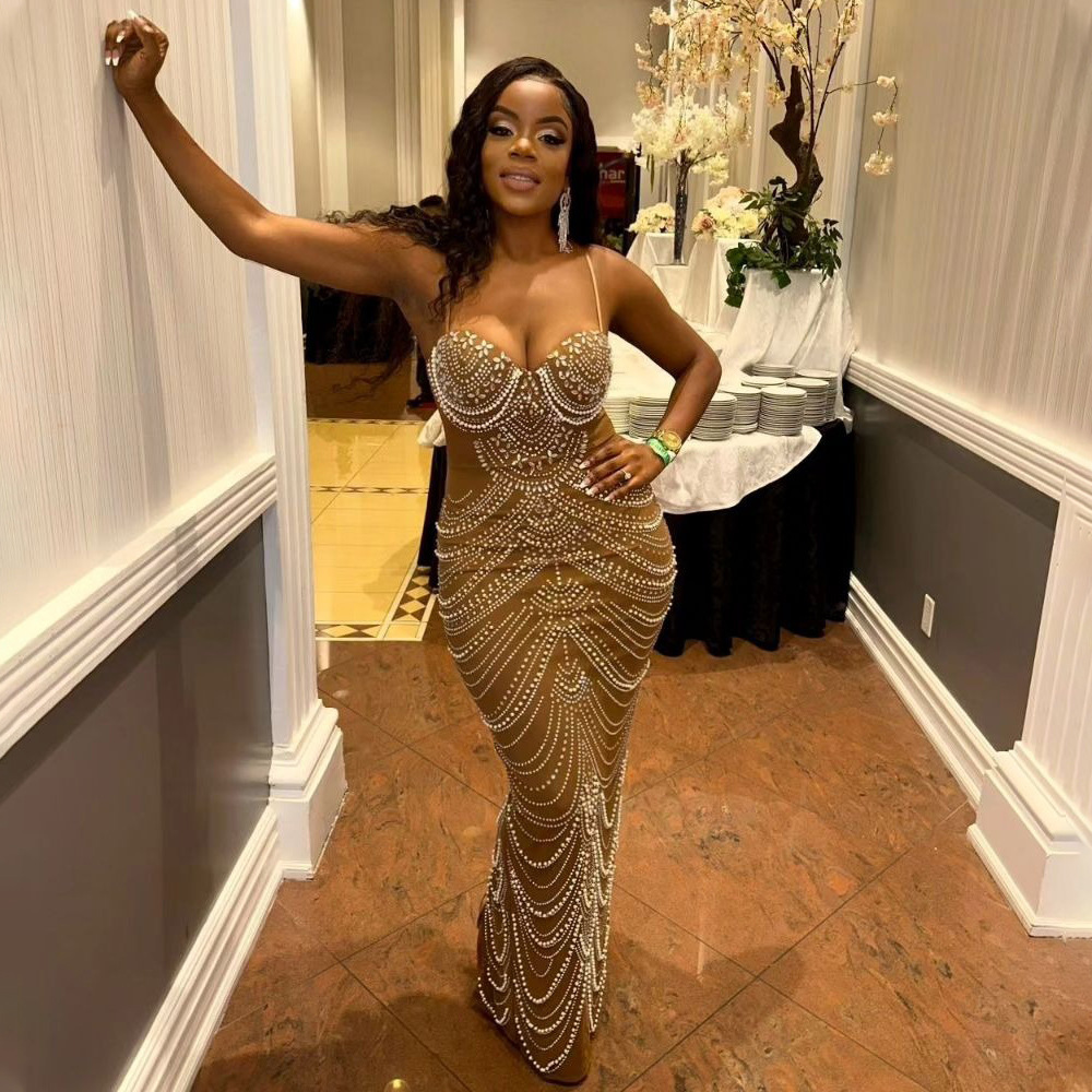 Casava Beaded V-Neck Bodycon Dress