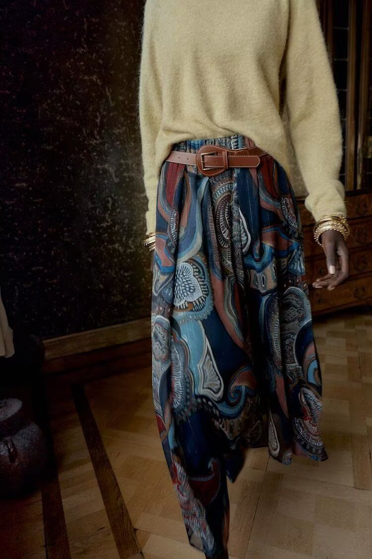Casual Polyester Skirt With Printing