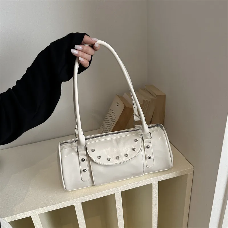 Solid Color Square Pu Leather Underarm Bag