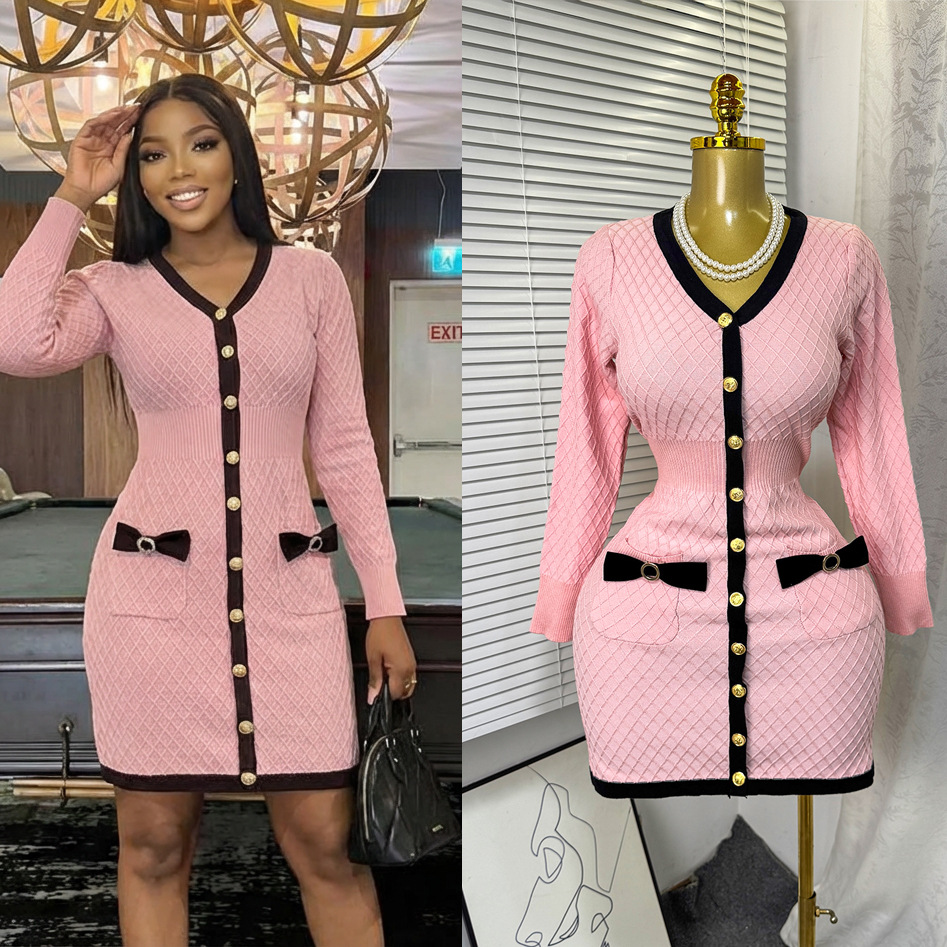 Casava Elegance Bow Knit Dress