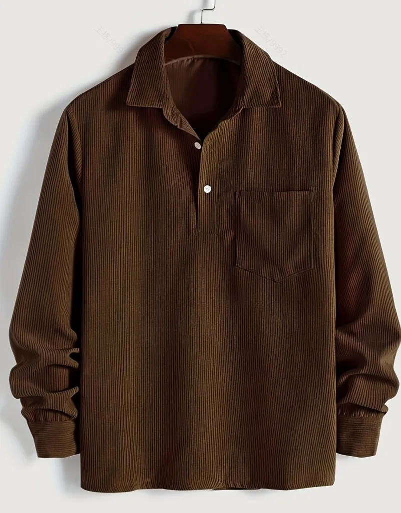 Long Sleeve Corduroy  T-Shirt