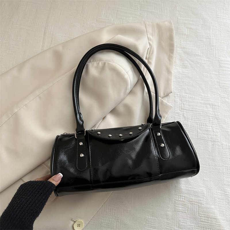 Solid Color Square Pu Leather Underarm Bag