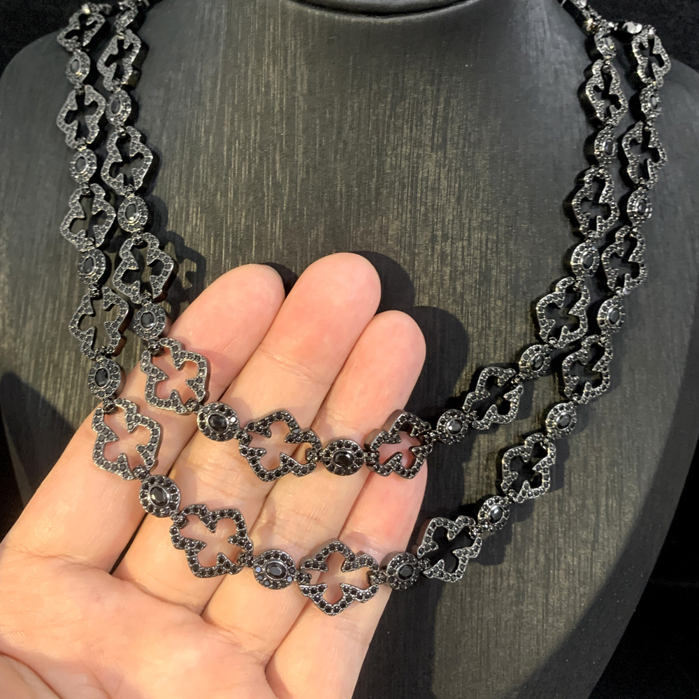 Men's Hip-Hop Cross Necklace Featuring Copper Chain