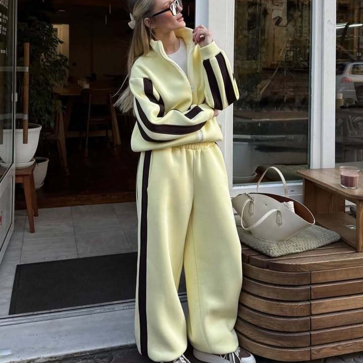 Casual Stripe Sweatpants Pant Co-ord Set