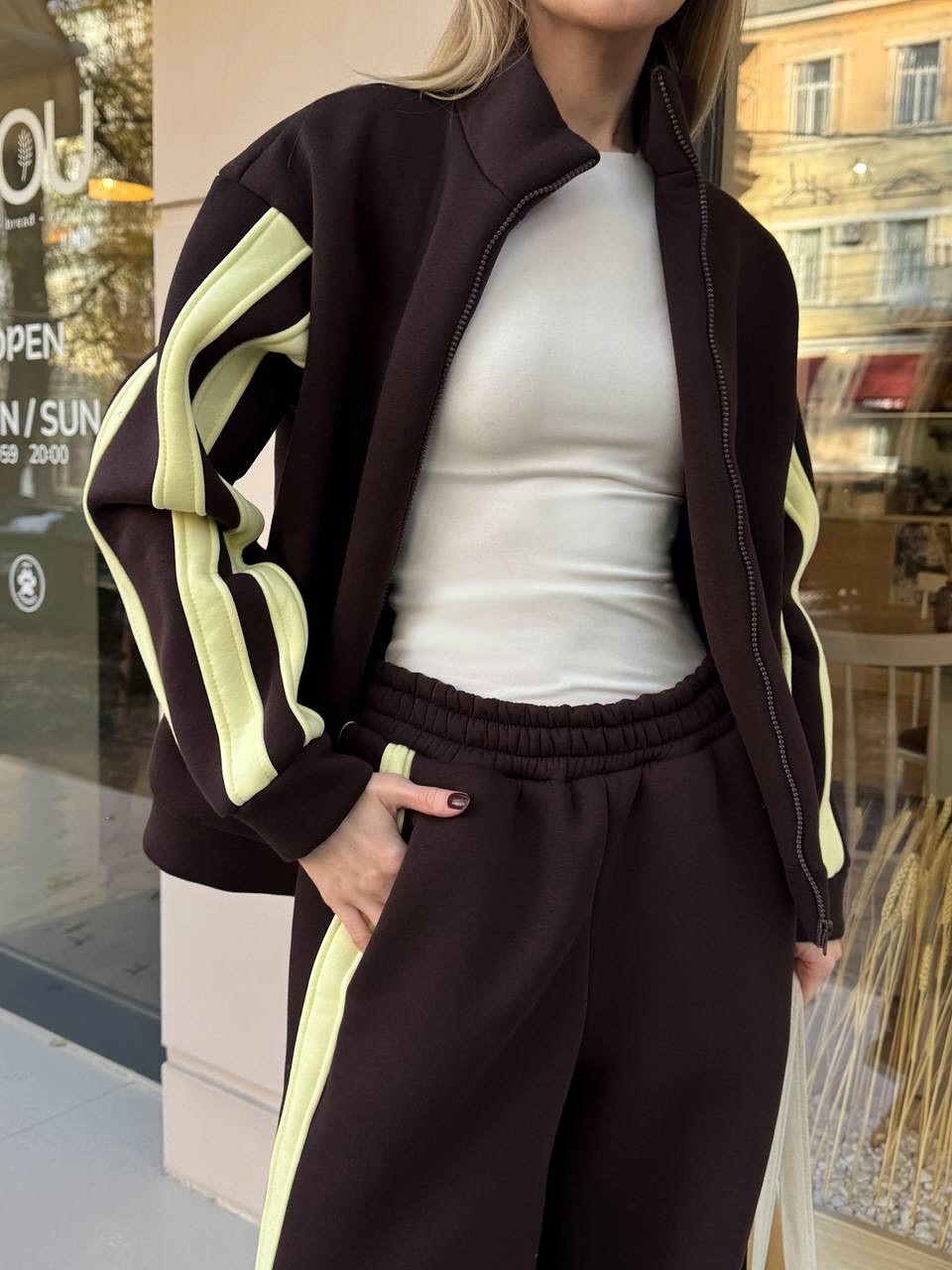 Casual Stripe Sweatpants Pant Co-ord Set