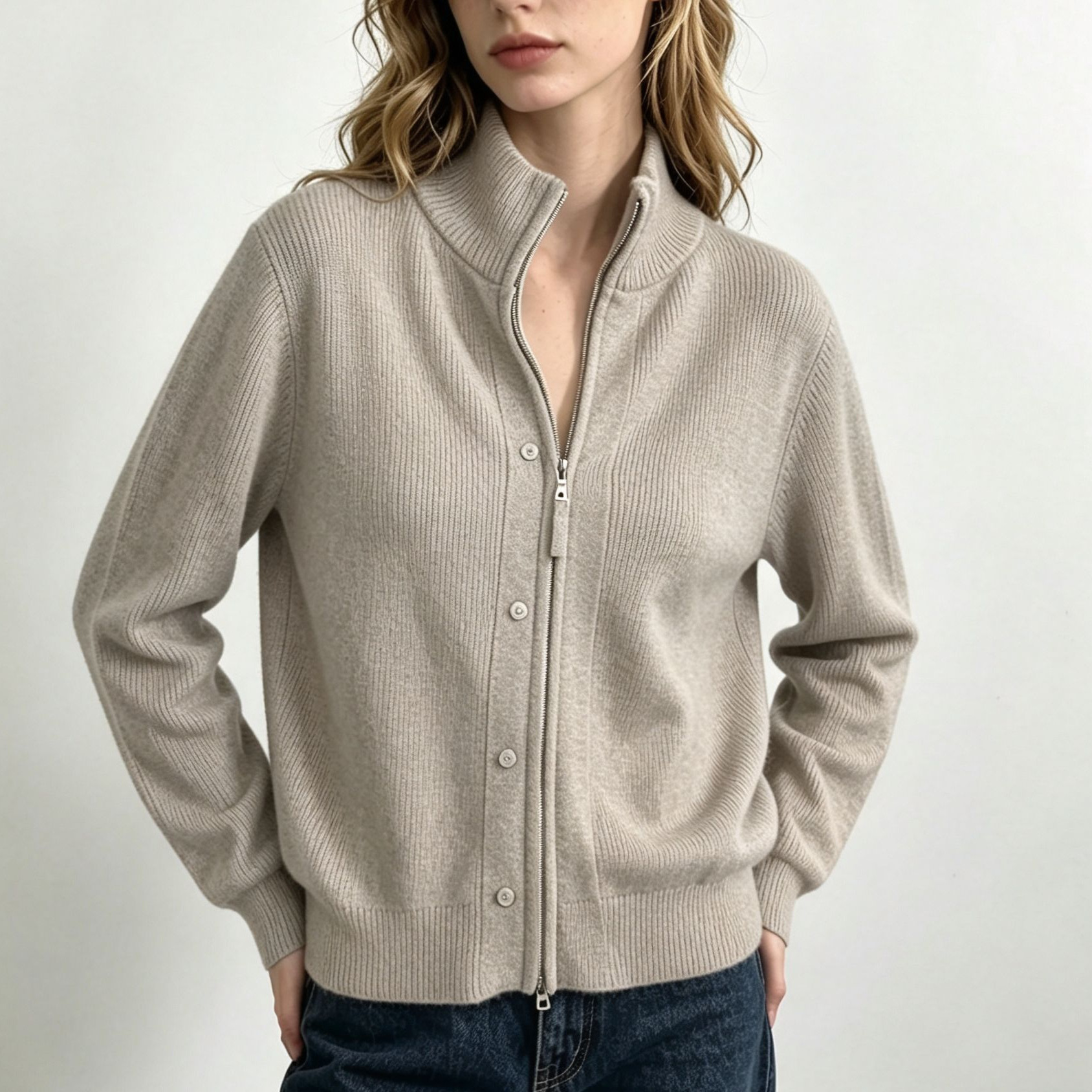 Long Sleeve Knitted Fabric Sweater
