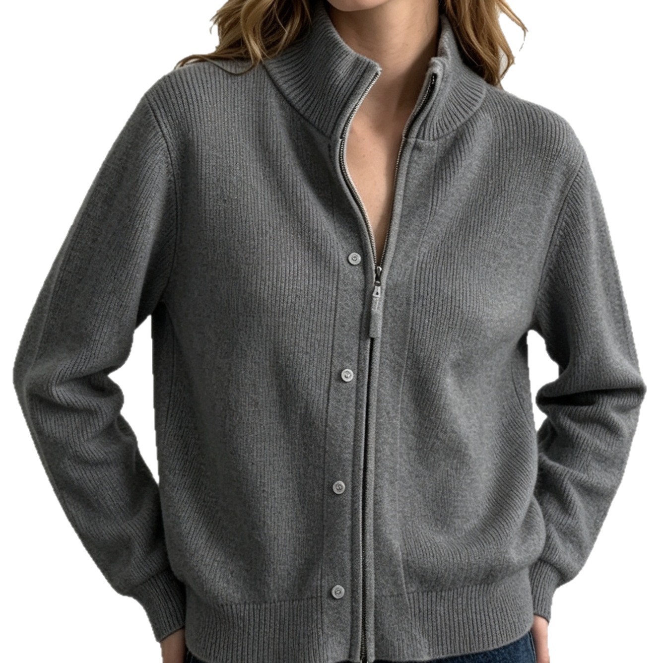 Long Sleeve Knitted Fabric Sweater