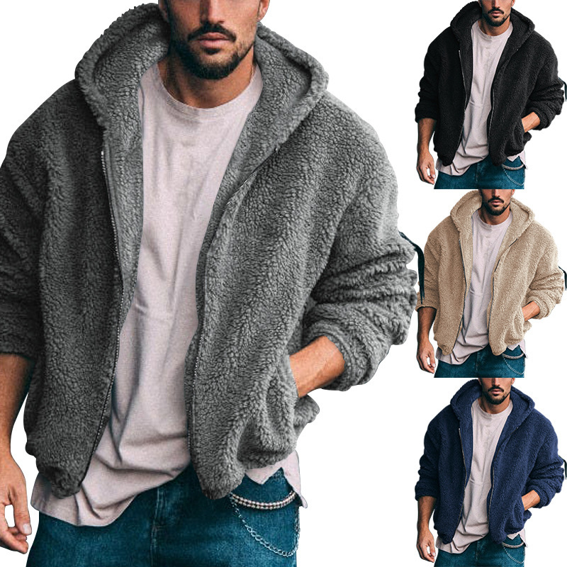 Men's Casual Solid Color Jacket With Zipper Placket