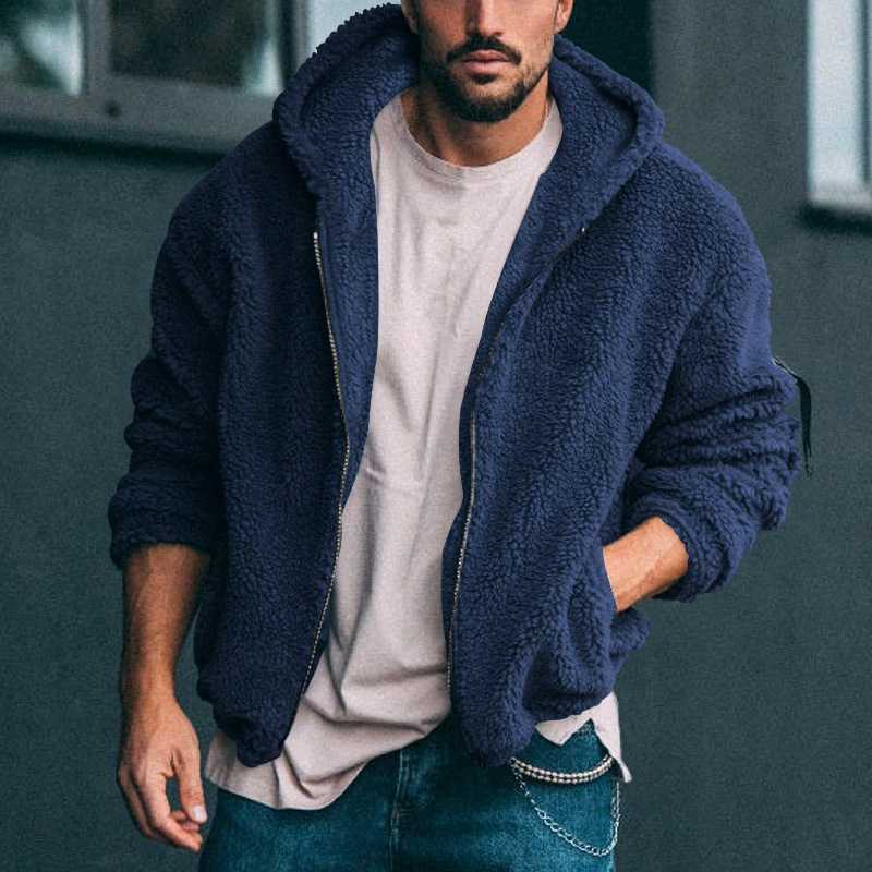 Men's Casual Solid Color Jacket With Zipper Placket