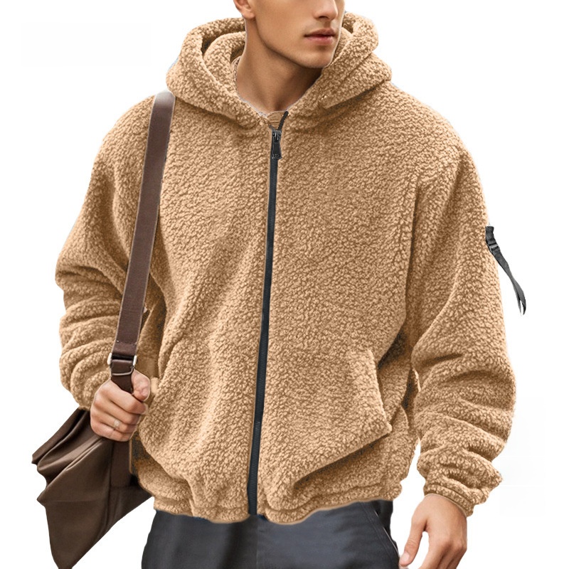 Men's Casual Solid Color Jacket With Zipper Placket