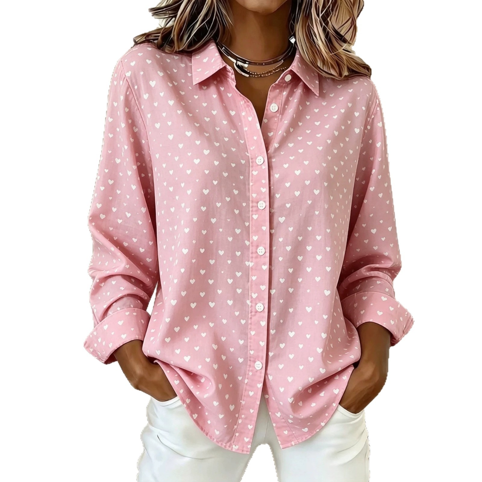 Casual Long Sleeve Round Dots T-Shirt