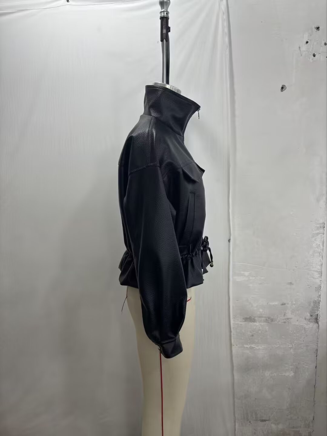 Leather Jacket With Zipper Placket